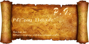 Pápay Ildikó névjegykártya
